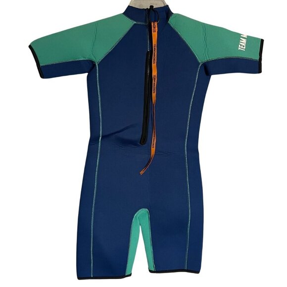 Team Magnus Blue and Green Wet Suit Size 152 (11-12 yrs old) - Picture 2 of 7